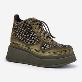 Bottes Plateformes et Compensées en Cuir Maciejka 06759-09 Vert 4