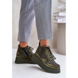 Bottes Plateformes et Compensées en Cuir Maciejka 06759-09 Vert 5