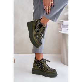 Bottes Plateformes et Compensées en Cuir Maciejka 06759-09 Vert 6
