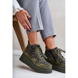 Bottes Plateformes et Compensées en Cuir Maciejka 06759-09 Vert 8