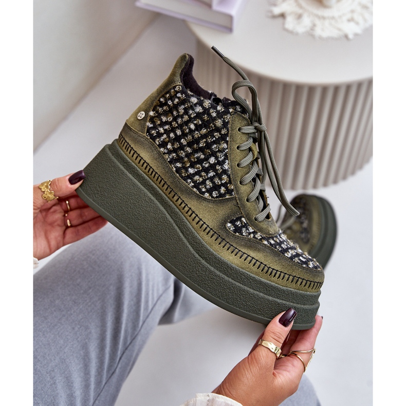 Bottes Plateformes et Compensées en Cuir Maciejka 06759-09 Vert 1