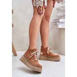 Bottes En Cuir à Plateforme Et Compensée Maciejka 06759-29 Marron brun 2