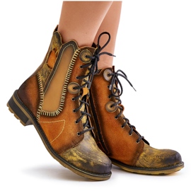 Bottines Plates En Cuir Femme Maciejka 06719-07 Jaune 8