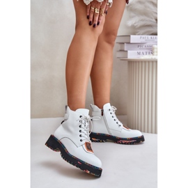 Bottines Trappeur En Cuir Pour Femme Avec Fermeture Éclair Artiker 55C0515 Blanc 2