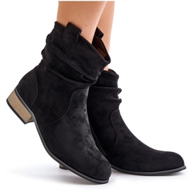Bottines isolées à talons bas froncés, noir Elletinnia le noir 11