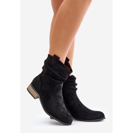 Bottines isolées à talons bas froncés, noir Elletinnia 1