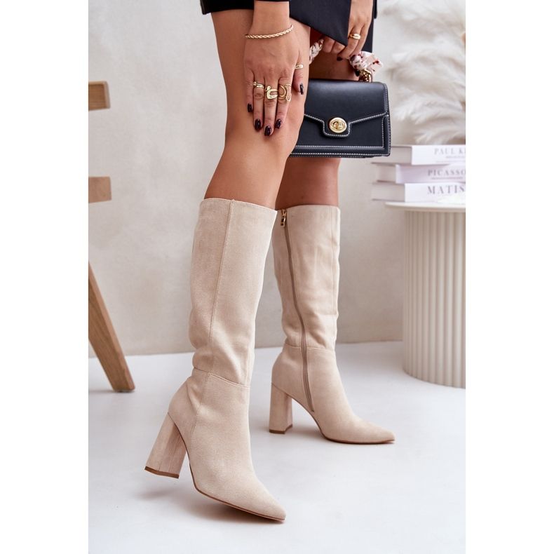 Cuissardes à talons, beige clair Lannetea 1