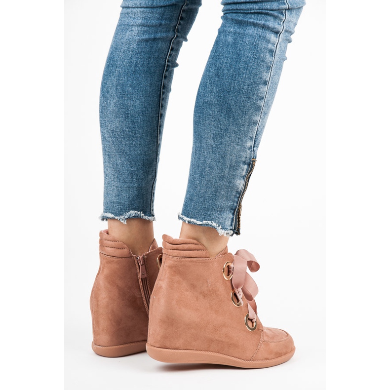 Kylie Bottines à ruban rose 1