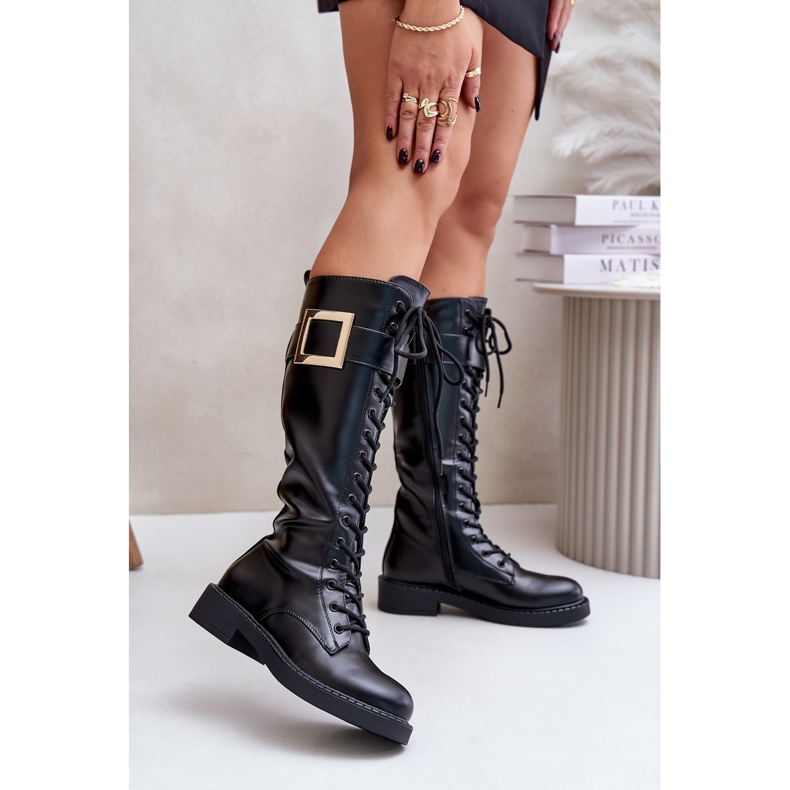 Bottes isolées noires Linnealisa avec boucle décorative le noir 1