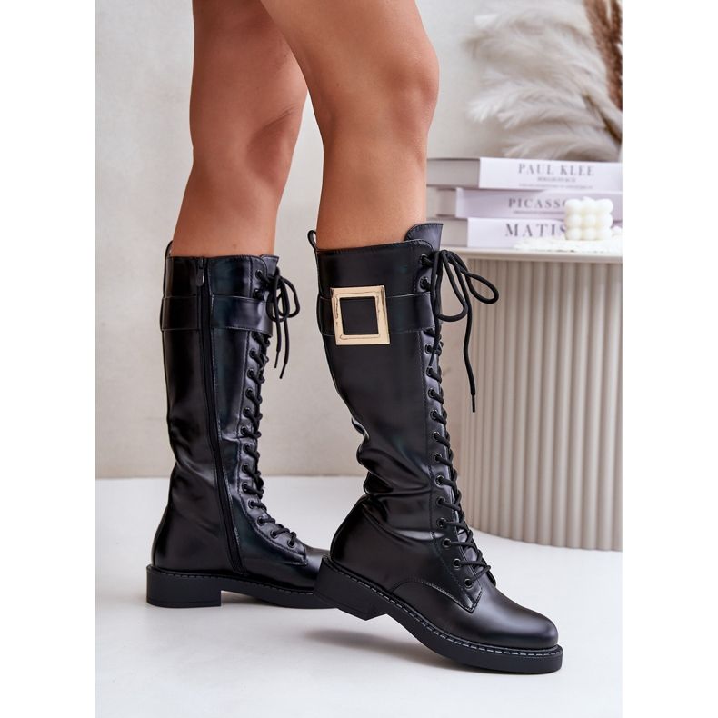 Bottes isolées noires Linnealisa avec boucle décorative le noir 2