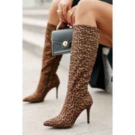 Bottes à talons hauts léopard Reanwenna marron brun 8