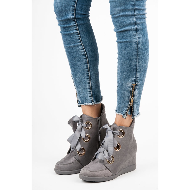 Kylie Bottines à ruban gris 1 Kylie Bottines à ruban gris 1