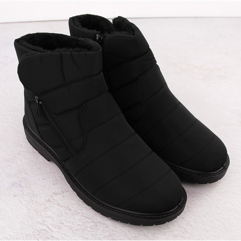 American Club Bottes de neige imperméables et isolées pour hommes, noires, Unisoft le noir 2