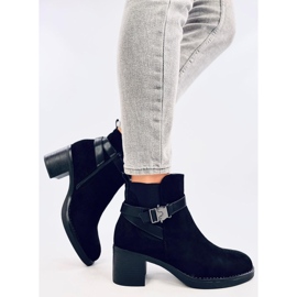 Yonda Bottines noires à talon stable le noir 4