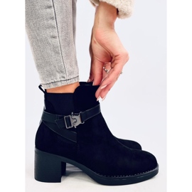 Yonda Bottines noires à talon stable le noir 5