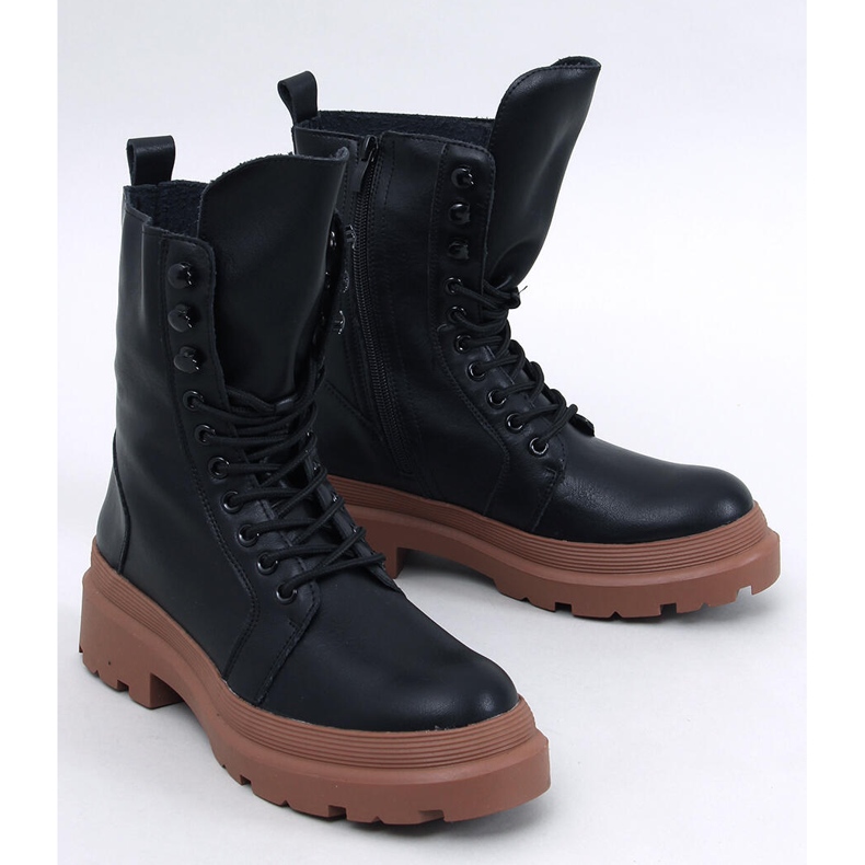Bottines à lacets Kinchs NERO/AMBRA avec protection noir 1