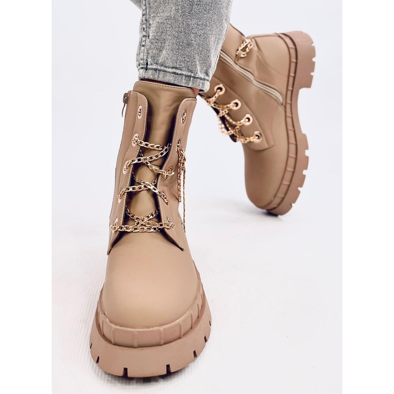 Bottines à lacets Lohan Abricot beige 1