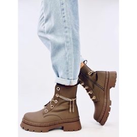 Bottes à lacets de Lohan Kaki brun 2