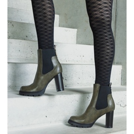 Bottines à enfiler vertes en éco-cuir Motena 1