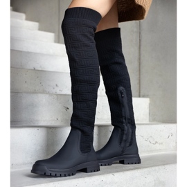 Boots en tissu noir finition mate Scarlett le noir 1