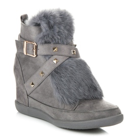 Kylie Baskets Avec Fourrure gris 1