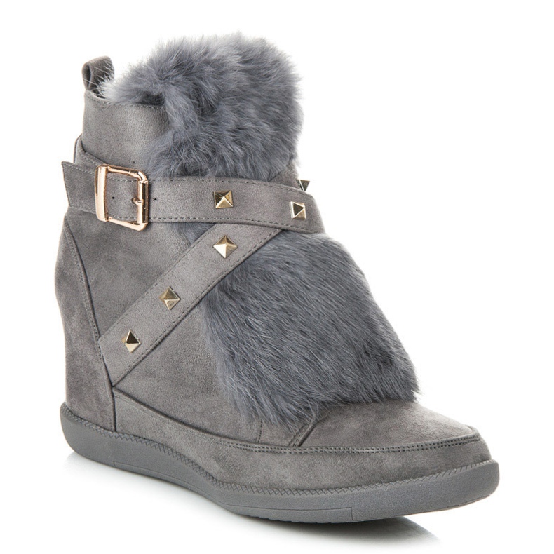 Kylie Baskets Avec Fourrure gris 1 Kylie Baskets Avec Fourrure gris 1