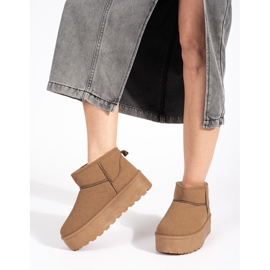 Seastar Bottes de neige isolées beiges pour femme à plateforme 2