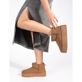 Seastar Bottes de neige isolées beiges pour femme à plateforme 1