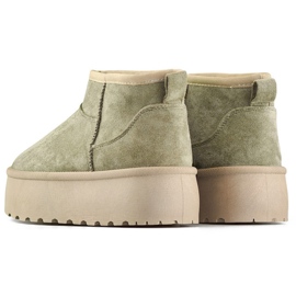 Bottes de neige vert foncé pour femmes avec une semelle épaisse, chaussures d'hiver chaudes pour femmes 4