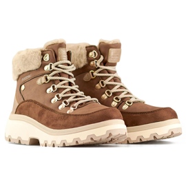 Bottes de trekking marron, bottes d'hiver isolées à lacets brun 1 Bottes de trekking marron, bottes d'hiver isolées à lacets brun 1