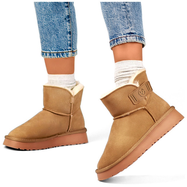 Bottes de neige pour femmes en cuir naturel, bottes isolées pour femmes, chaussures d'hiver beiges 2 Bottes de neige pour femmes en cuir naturel, bottes isolées pour femmes, chaussures d'hiver beiges 2