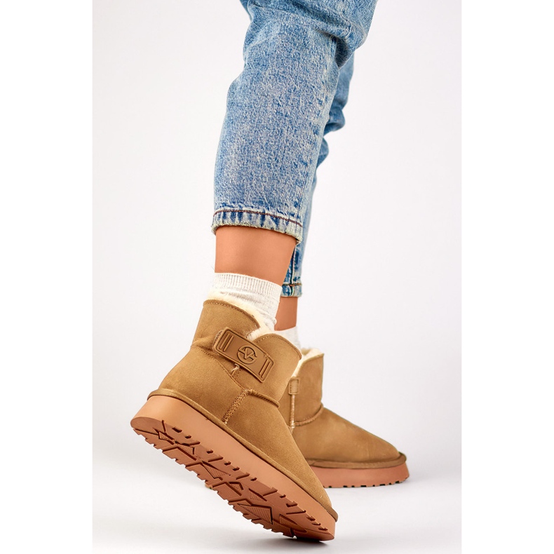 Bottes de neige pour femmes en cuir naturel, bottes isolées pour femmes, chaussures d'hiver beiges 1 Bottes de neige pour femmes en cuir naturel, bottes isolées pour femmes, chaussures d'hiver beiges 1