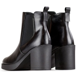 Bottines noires pour femmes, bottines noires classiques en cuir écologique, chaussures d'hiver isolées le noir 4