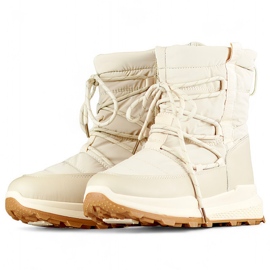 Bottes de neige de sport beiges, chaussures d'hiver isolées pour femmes à semelle plate 1