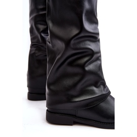 Bottines plates à tige froncée pour femme, noir Tercella 4