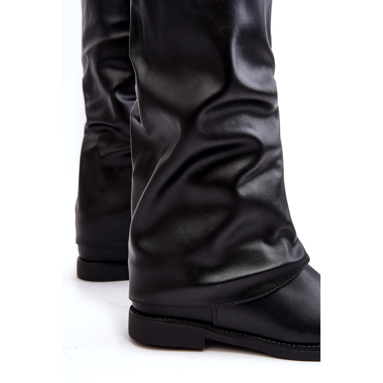 Bottines plates à tige froncée pour femme, noir Tercella le noir 4