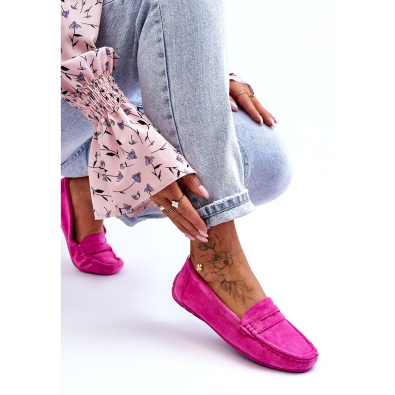 Confly Mocassins en éco-daim pour femmes, rose 2