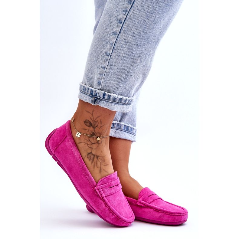 Confly Mocassins en éco-daim pour femmes, rose 3