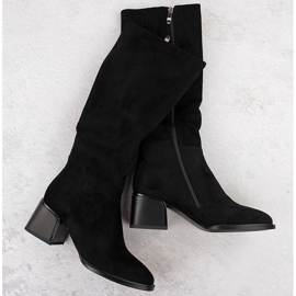 Bottines femme en daim noir avec bloc Filippo DKZ6603 le noir 1
