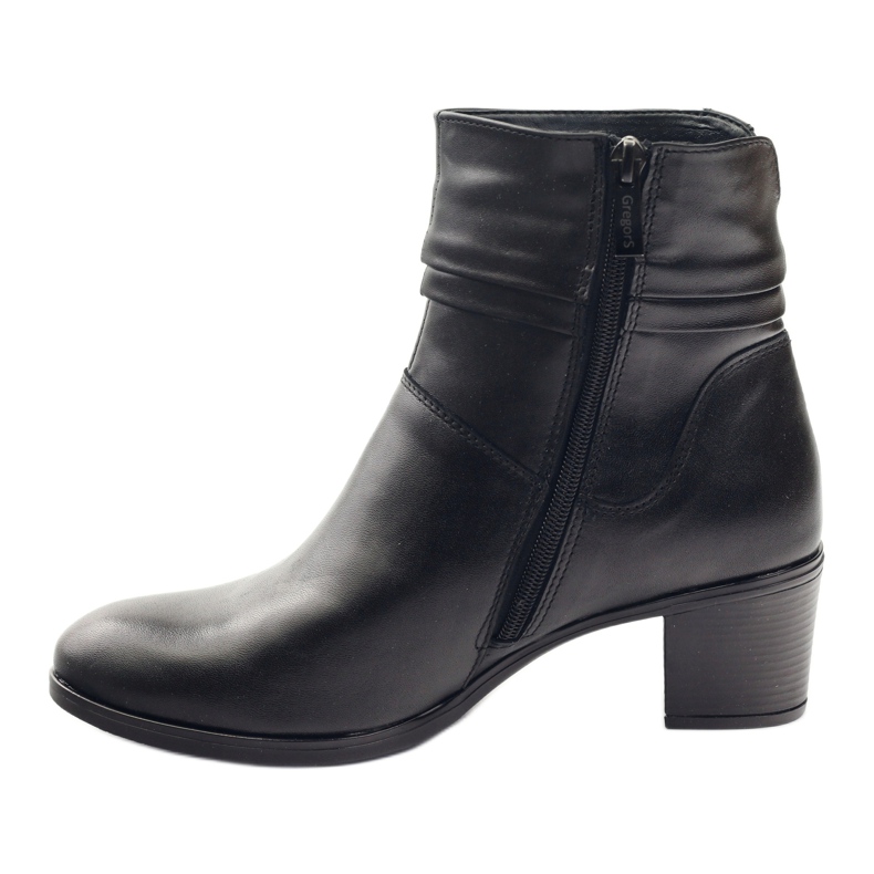 Gregors Bottes en cuir féminin isolées avec une toison 614 noir 2