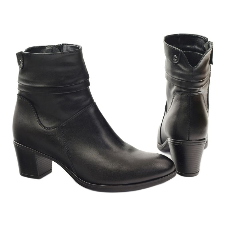 Gregors Bottes en cuir féminin isolées avec une toison 614 noir 3
