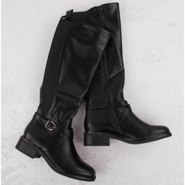 Bottes femme avec caoutchouc élastique, isolées, noires eVento 7496 le noir 1