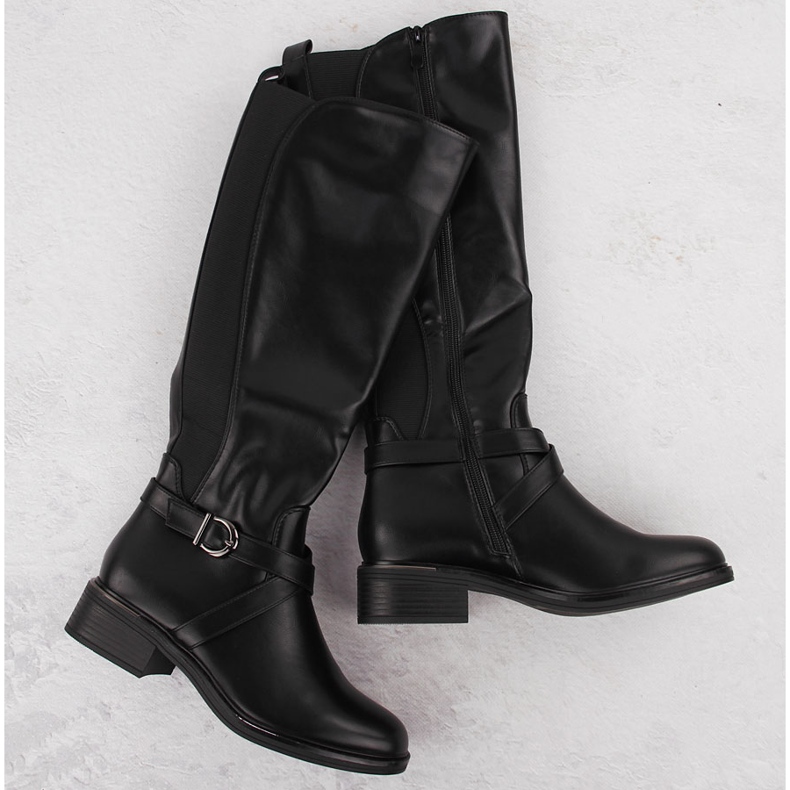 Bottes femme avec caoutchouc élastique, isolées, noires eVento 7496 1