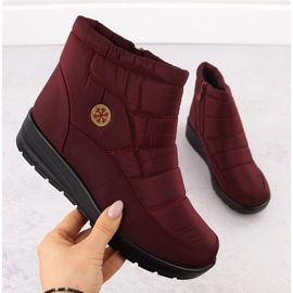 Bottes de neige compensées bordeaux pour femme News 5029 rouge 1