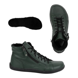 Olivier Chaussures d'hiver en cuir pieds nus pour femmes 1261 vert 1