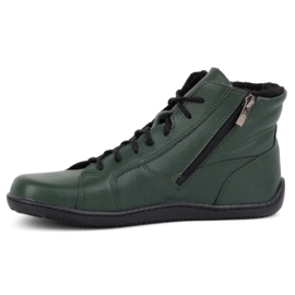 Olivier Chaussures d'hiver en cuir pieds nus pour femmes 1261 vert 2