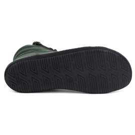 Olivier Chaussures d'hiver en cuir pieds nus pour femmes 1261 vert 4
