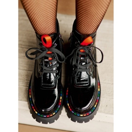 Bottines de travail en cuir verni Anafra noires avec fermeture éclair le noir 2 Bottines de travail en cuir verni Anafra noires avec fermeture éclair le noir 2