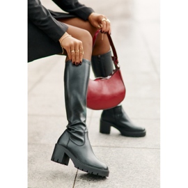 Cuissardes en cuir écologique à talon haut Vinceza 58332 Noir le noir 2
