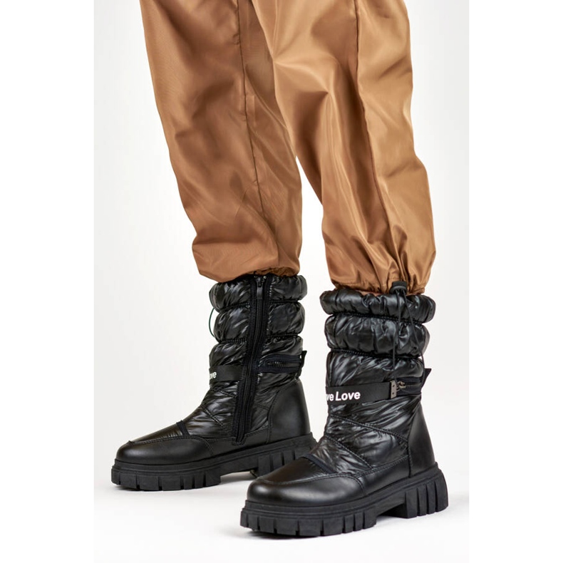 Bottes de neige pour femmes à semelle épaisse, noires OH-29B le noir 1